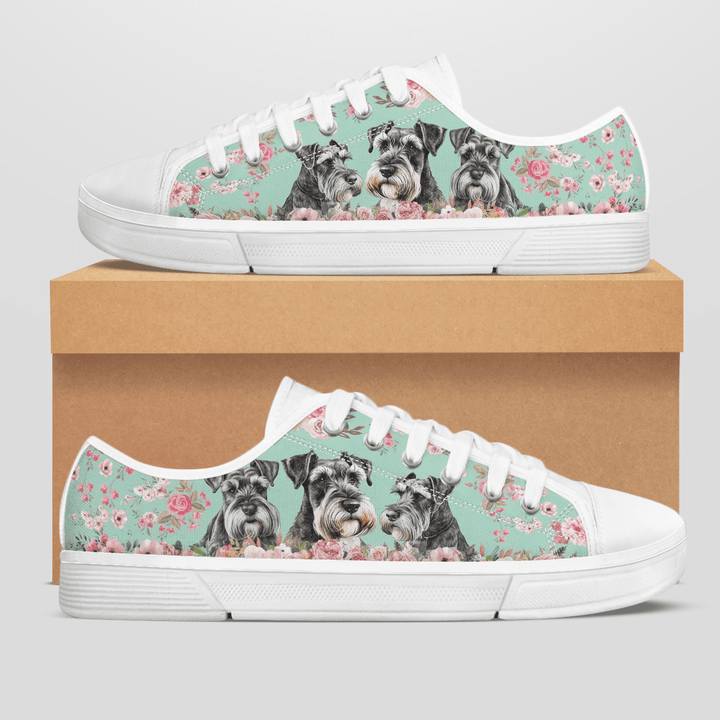 SCHNAUZER FLOWER STYLE LOW TOP SHOES