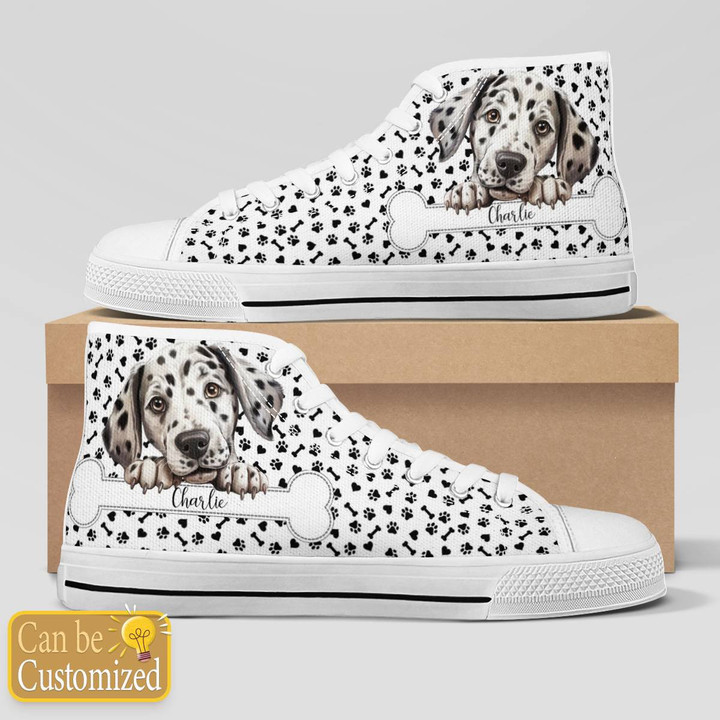 Dalmatian Dog Personalized High Top Shoes