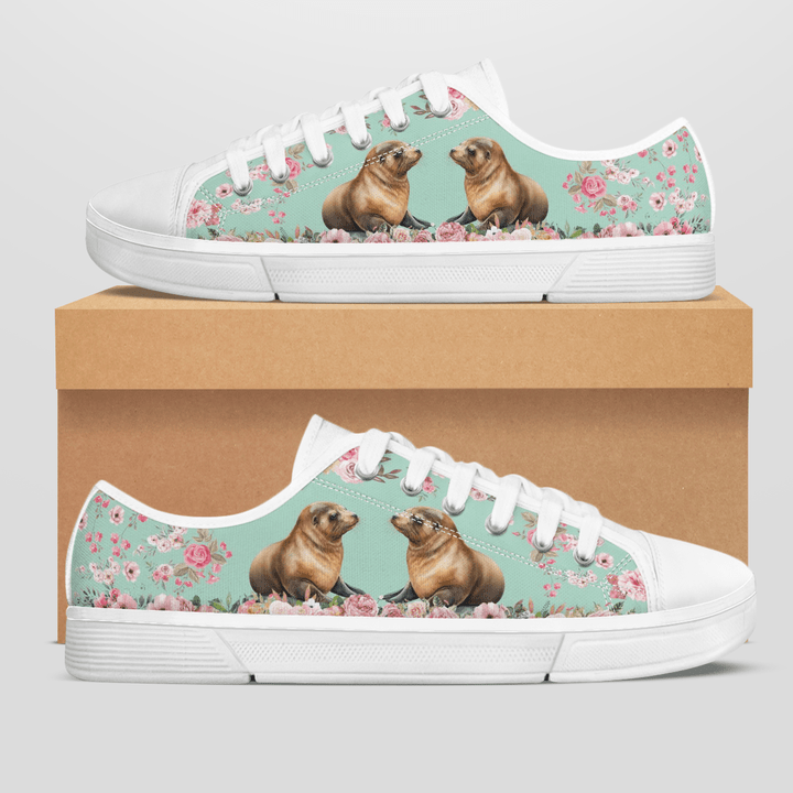 SEA LION FLOWER STYLE LOW TOP SHOES