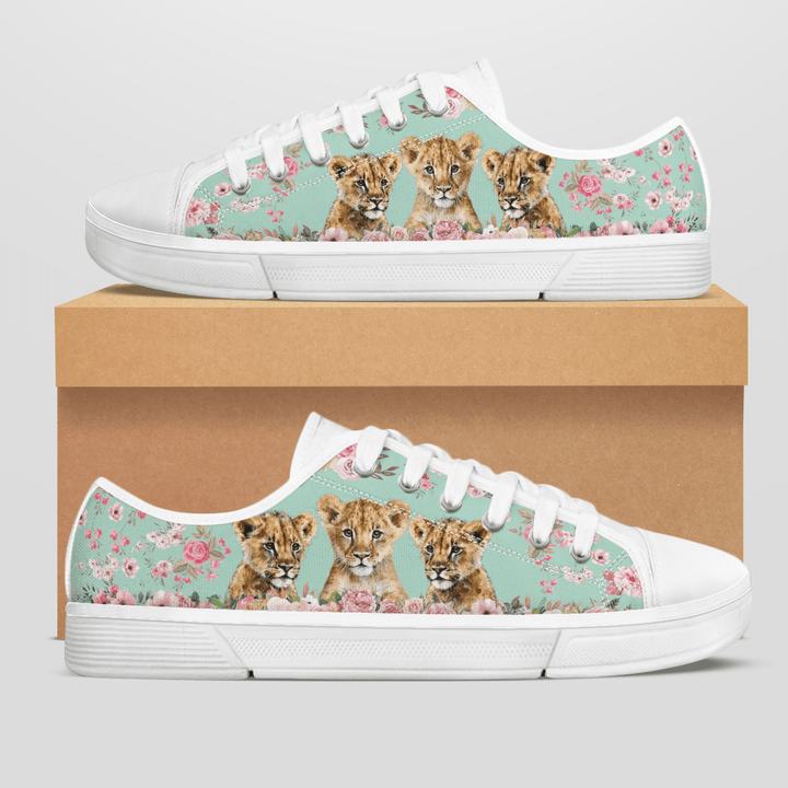 LION  FLOWER STYLE LOW TOP SHOES