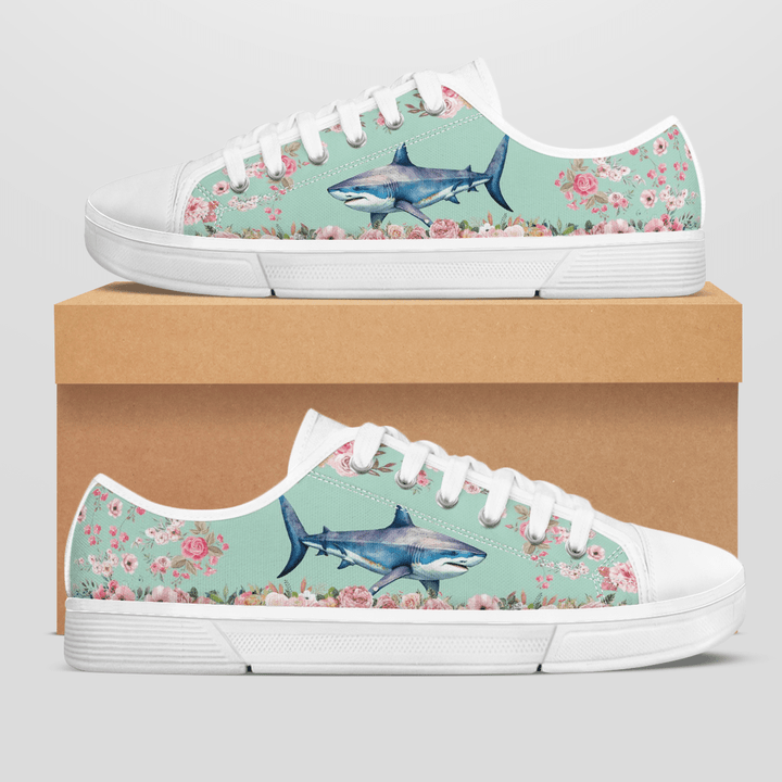 SHARK FLOWER STYLE LOW TOP SHOES