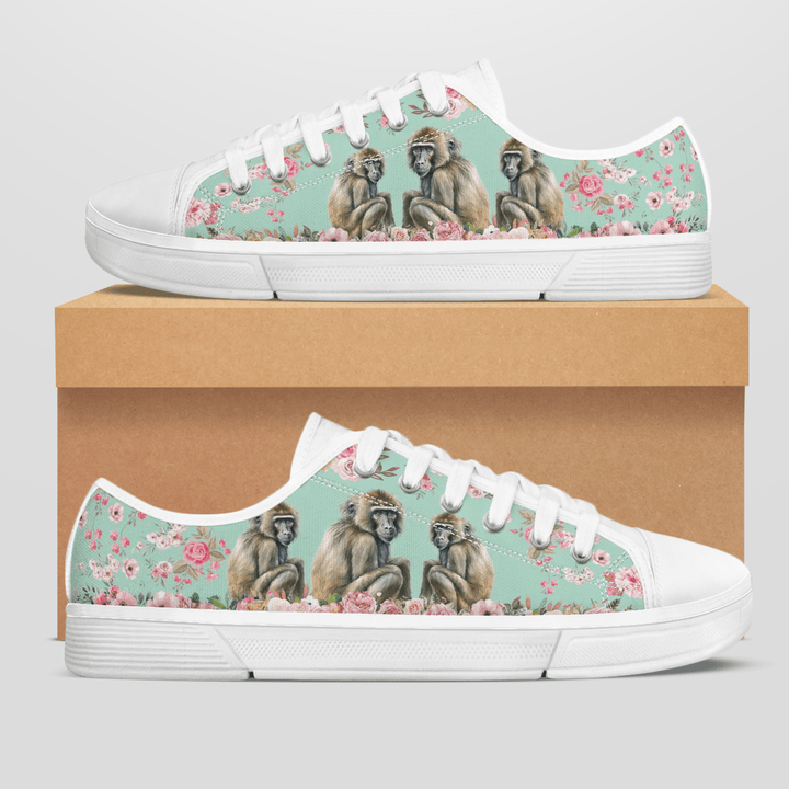 BABOONS FLOWER STYLE LOW TOP SHOES