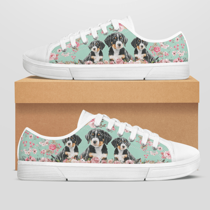 ENTLEBUCHER MOUNTAIN DOG FLOWER STYLE LOW TOP SHOES