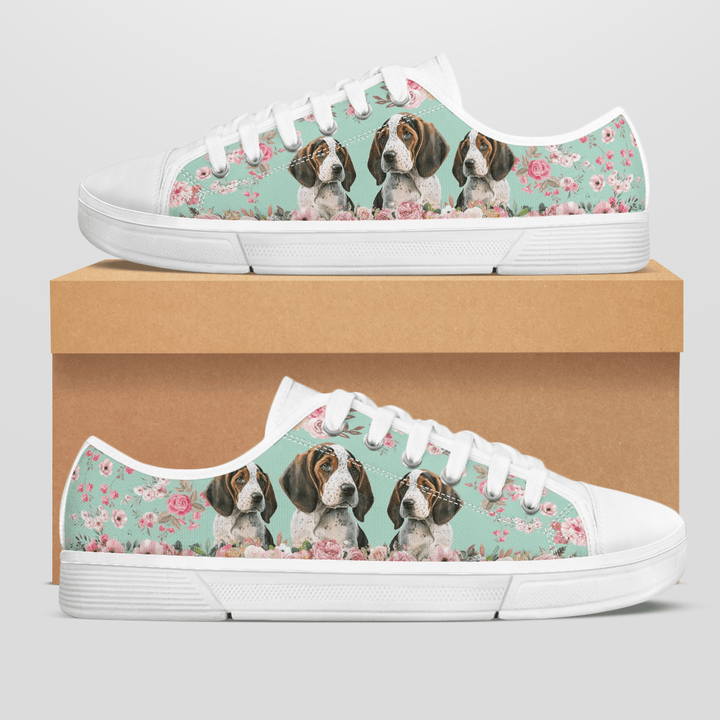 AMERICAN ENGLISH COONHOUND FLOWER STYLE LOW TOP SHOES