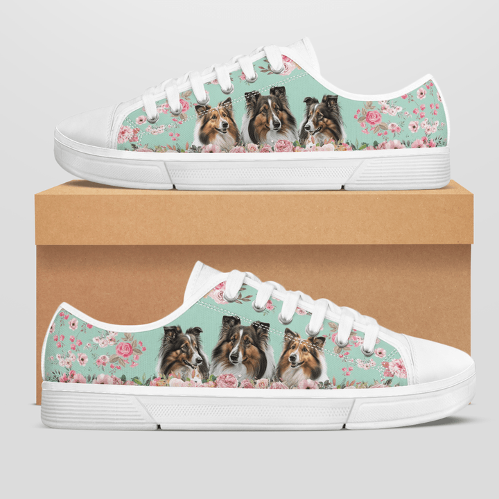 SHELTIE FLOWER STYLE LOW TOP SHOES