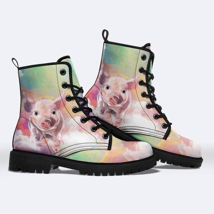 Pig Sky Watercolor Vegan Leather Boots