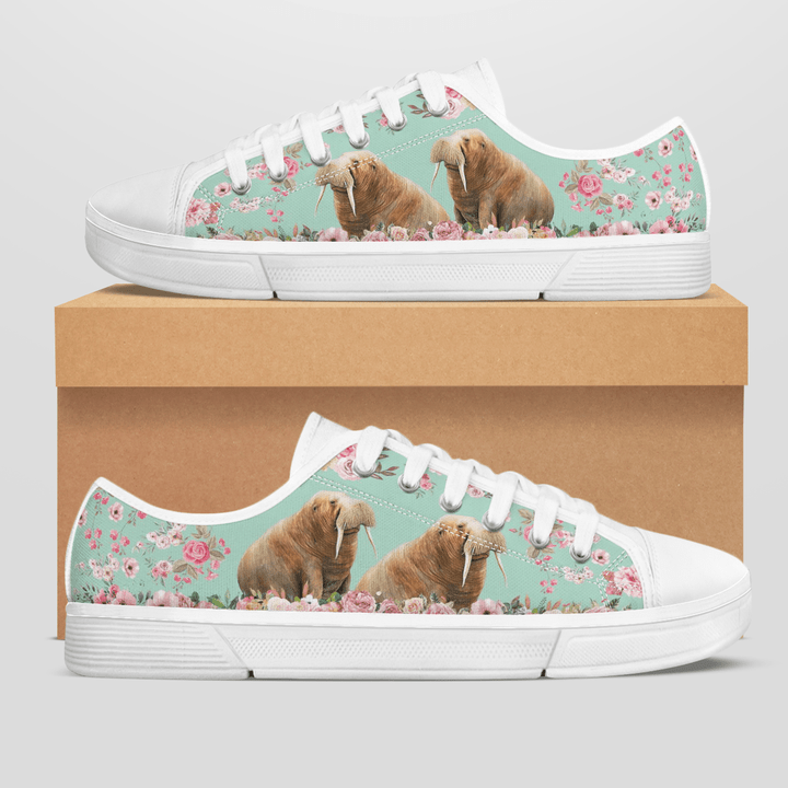 WALRUS FLOWER STYLE LOW TOP SHOES