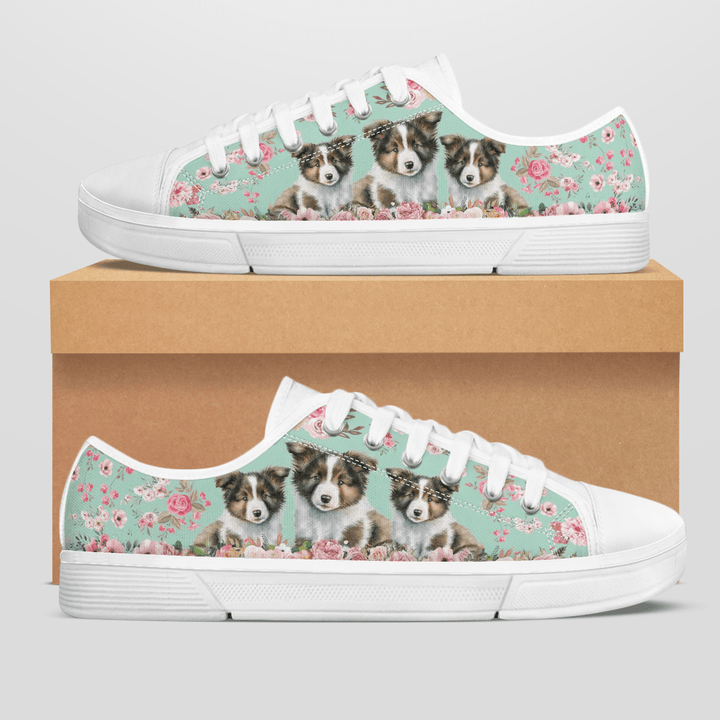 COLLIE FLOWER STYLE LOW TOP SHOES