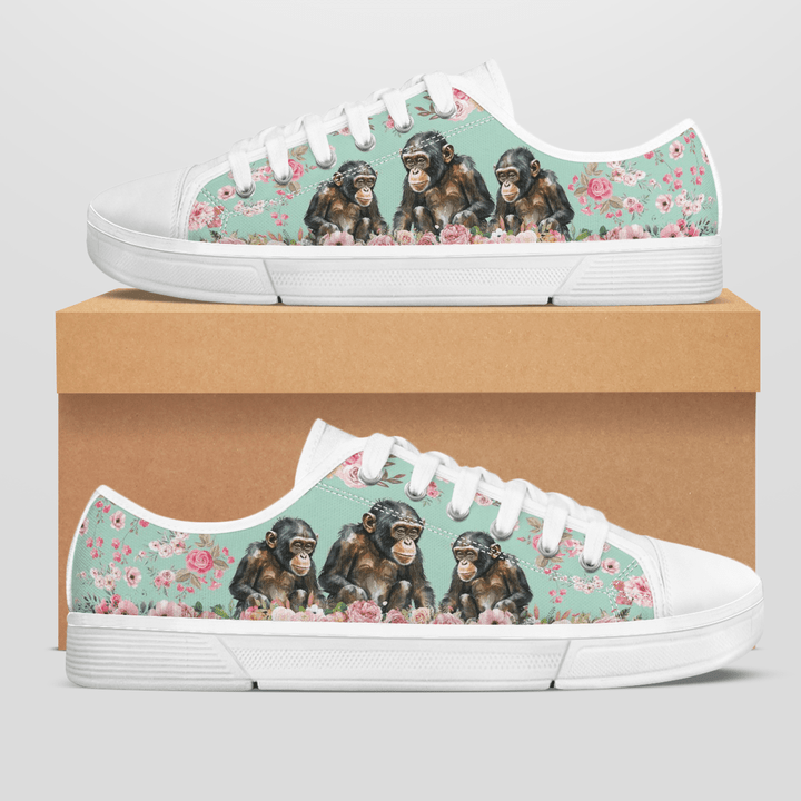 CHIMPANZEE FLOWER STYLE LOW TOP SHOES