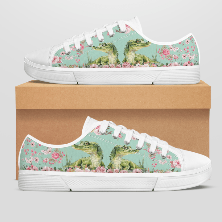 CROCODILES FLOWER STYLE LOW TOP SHOES