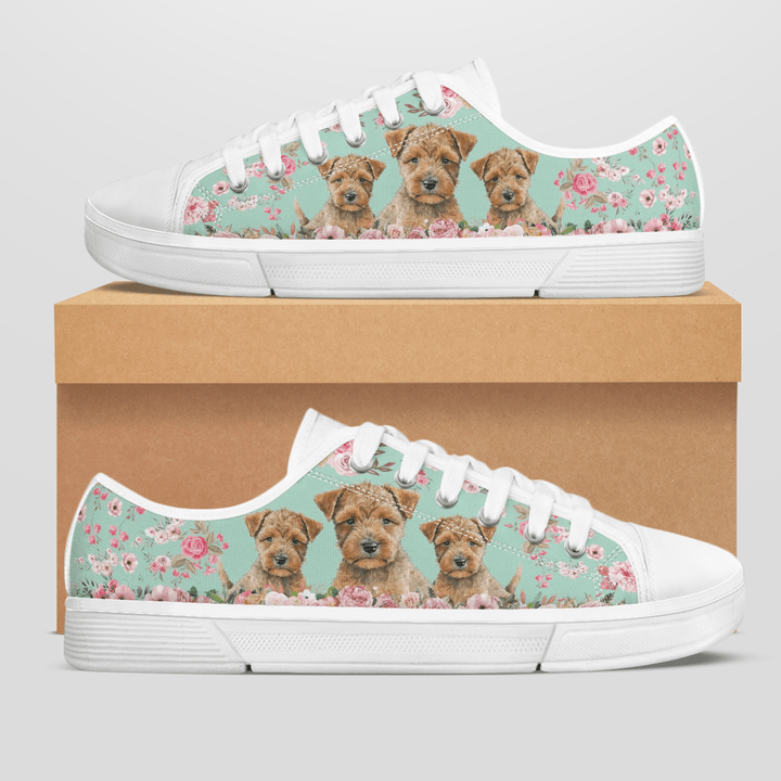 IRISH TERRIER FLOWER STYLE LOW TOP SHOES