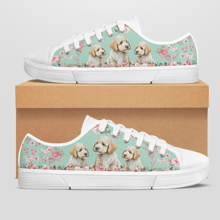 LABRADOODLE FLOWER STYLE LOW TOP SHOES