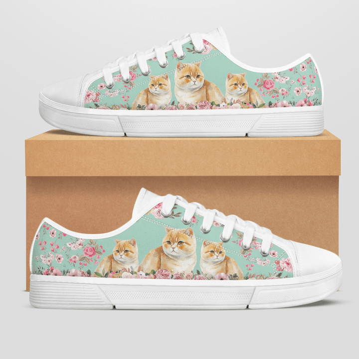 CAT FLOWER STYLE LOW TOP SHOES