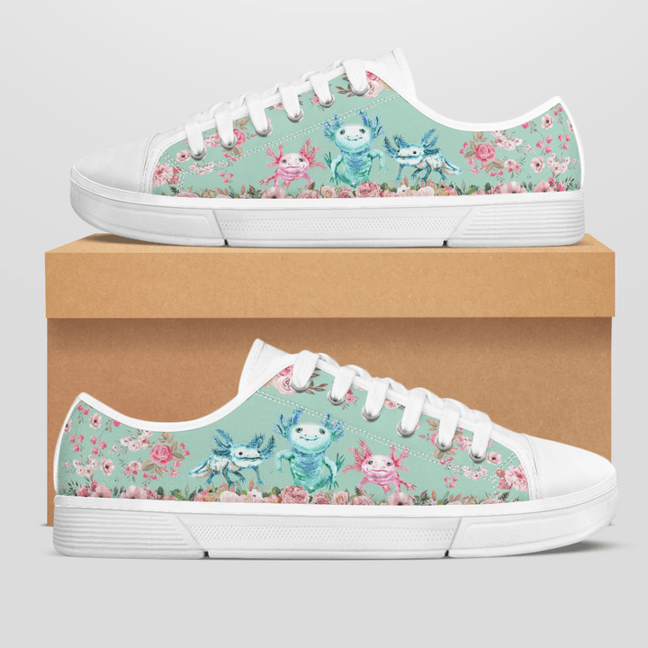 AXOLOTL FLOWER STYLE LOW TOP SHOES