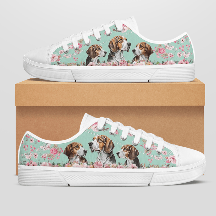 BEAGLE FLOWER STYLE LOW TOP SHOES
