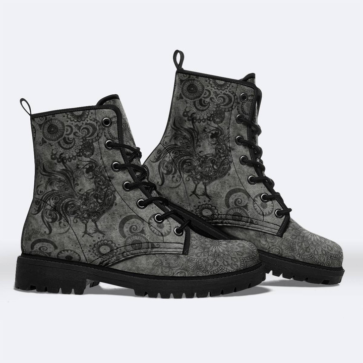 Chicken Paisley Vegan Leather Boots
