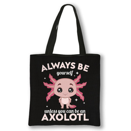 Animal Sea Otters Axolotl / Ferret Pattern Handbag Canvas Women Shopping Bags Large-capacity Travel Shoulder Bag Ladies Totes