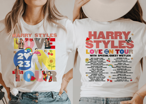 Harry Styles Love On Tour World Tour 2023 Harry Styles Tour Special Guest As It Was Two Sided Graphic Unisex T Shirt, Sweatshirt, Hoodie Size S - 5XL