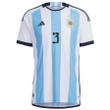 Argentina National Team 2022-23 Qatar World Cup Nicolas Tagliafico #3 White Home Men Jersey - New