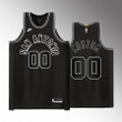 Custom 2022-23 San Antonio Spurs Black #00 Classic Edition Jersey Men