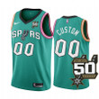 Custom 2022-23 San Antonio Spurs Teal #00 50th Anniversary Jersey City Edition