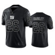 Saquon Barkley 26 New York Giants Black Reflective Limited Jersey - Men
