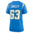 Corey Linsley 63 Los Angeles Chargers Women's Game Player Jersey - Powder Blue