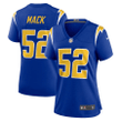 Khalil Mack 52 Los Angeles Chargers Women's Alternate Game Jersey - Royal