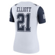 Ezekiel Elliott 21 Dallas Cowboys Women's Color Rush Legend Player Jersey - White