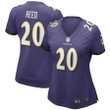 Ed Reed 20 Baltimore Ravens Women's Game Retired Player Jersey - Purple