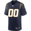 Los Angeles Chargers Alternate Custom 00 Game Jersey - Navy
