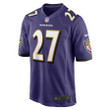 J.K. Dobbins 27 Baltimore Ravens Game Jersey - Purple