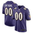 Baltimore Ravens Custom 00 Game Jersey - Purple