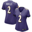 Tyler Huntley 2 Baltimore Ravens Women's Game Jersey - Purple