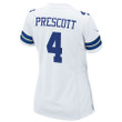 Dak Prescott 4 Dallas Cowboys Women's Team Game Jersey - White