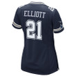 Ezekiel Elliott 21 Dallas Cowboys Women's Game Team Jersey - Navy