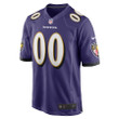 Baltimore Ravens Custom 00 Game Jersey - Purple