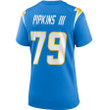 Trey Pipkins III 79 Los Angeles Chargers Women's Game Jersey - Powder Blue
