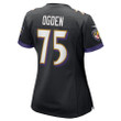 Jonathan Ogden 75 Baltimore Ravens Women's Retired Player Jersey - Black