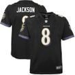 Lamar Jackson 8 Baltimore Ravens Youth Game Jersey - Black