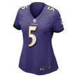 Jalyn Armour-Davis 5 Baltimore Ravens Women's Game Player Jersey - Purple