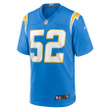 Khalil Mack 52 Los Angeles Chargers Youth Game Jersey - Powder Blue