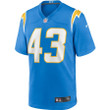 Michael Davis 43 Los Angeles Chargers Game Jersey - Powder Blue