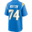 Storm Norton 74 Los Angeles Chargers Team Game Jersey - Powder Blue