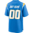 Los Angeles Chargers Custom 00 Game Jersey - Powder Blue