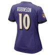 Demarcus Robinson 10 Baltimore Ravens Women's Game Player Jersey - Purple