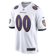 Baltimore Ravens Custom 00 Game Jersey - White