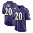 Ed Reed 20 Baltimore Ravens Retired Player Game Jersey - Purple