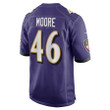 Nick Moore 46 altimore Ravens Game Jersey - Purple
