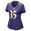 Gus Edwards 35 Baltimore Ravens Women's Game Jersey - Purple